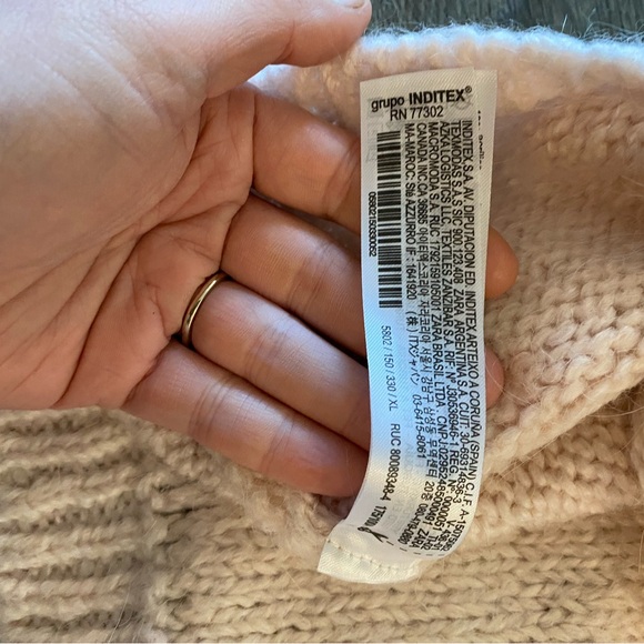 NWT Zara Chunky Soft Colorblock Full Zip Cardigan Patchwork Pockets Size XL - Picture 10 of 12